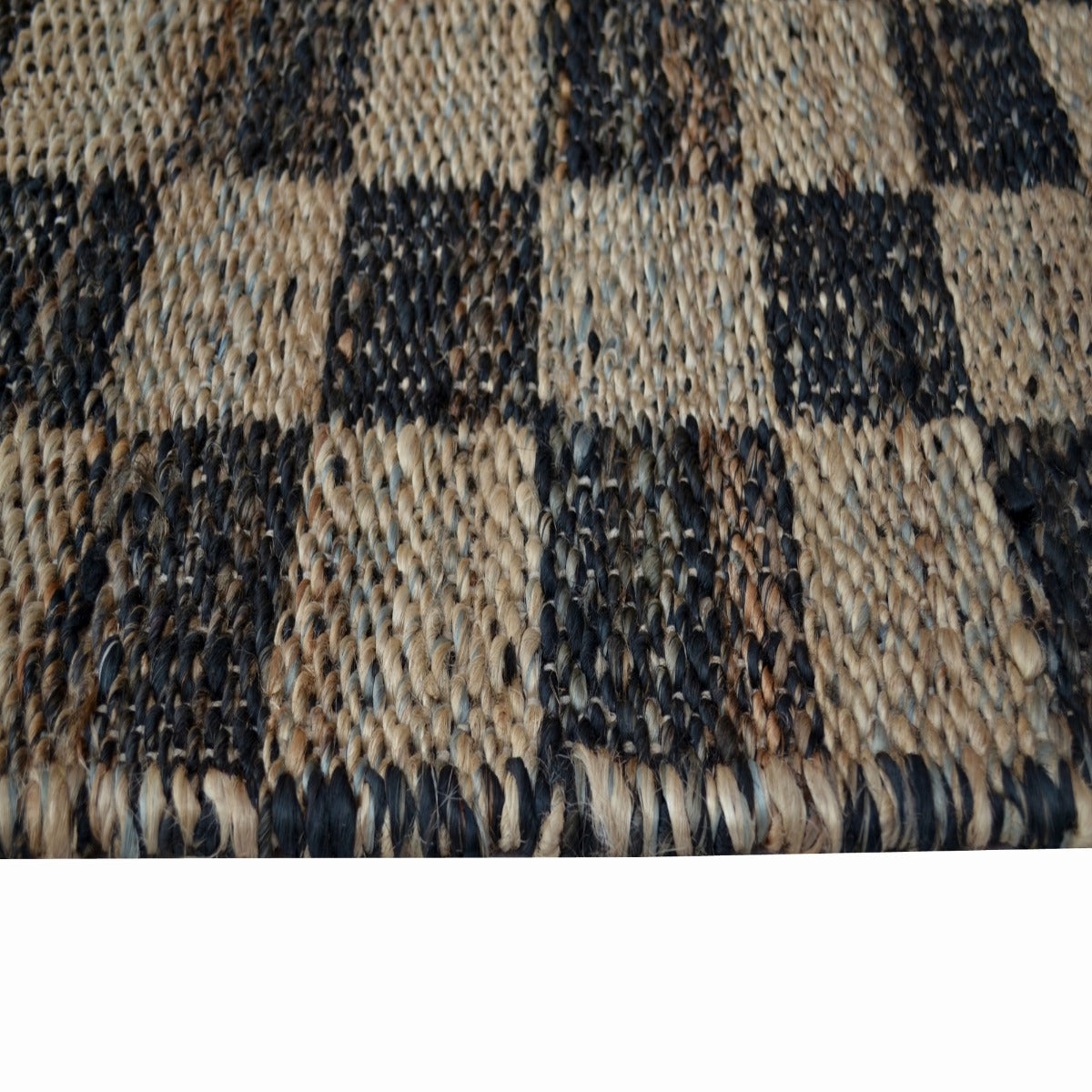 Natural Handwoven Jute Rug-Santa Cruz 1131-Black Natural-110x160cm