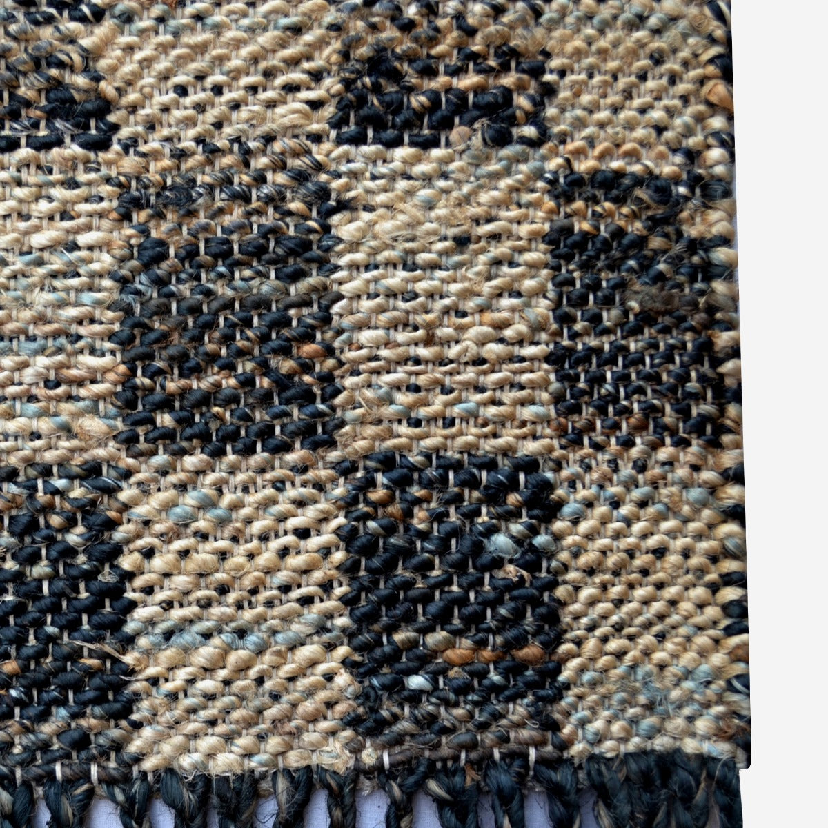 Natural Handwoven Jute Rug-Santa Cruz 1131-Black Natural-110x160cm