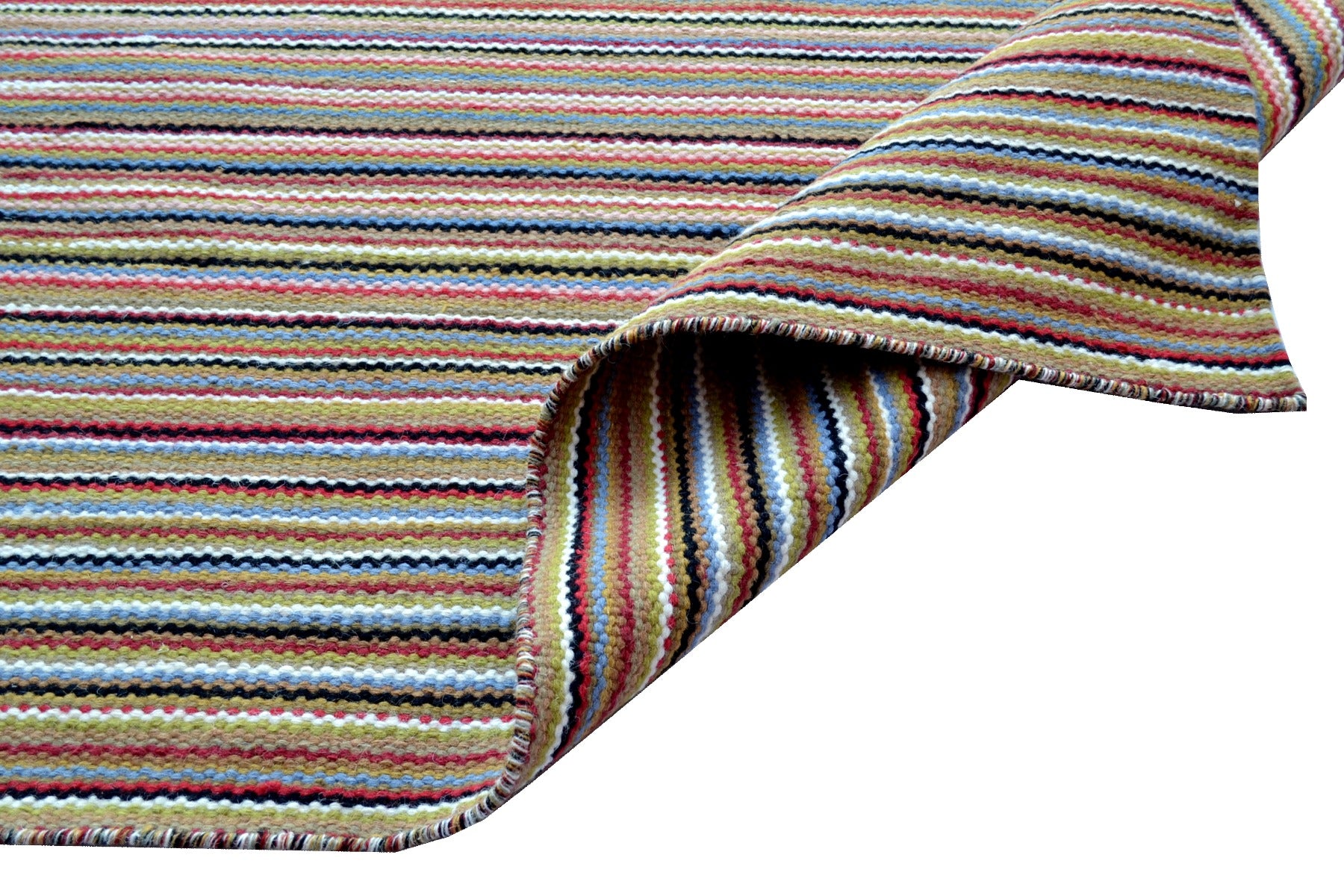 Vibrant Flatwoven Sweden Wool Rug - 6206B - Multi - 160x230cm
