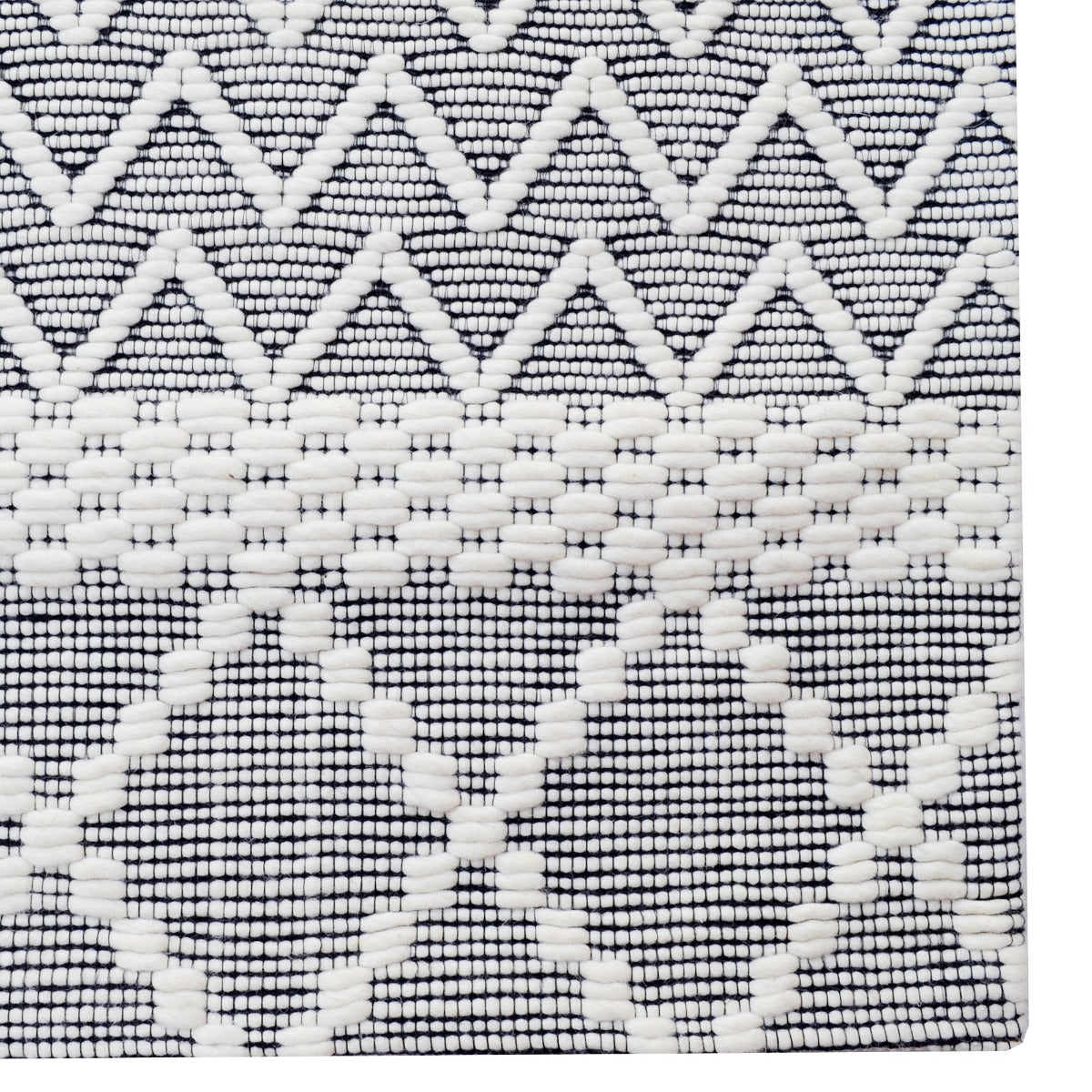 Handwoven Wool Rug-Trends 6337-Ivory/Charcoal-110x160cm