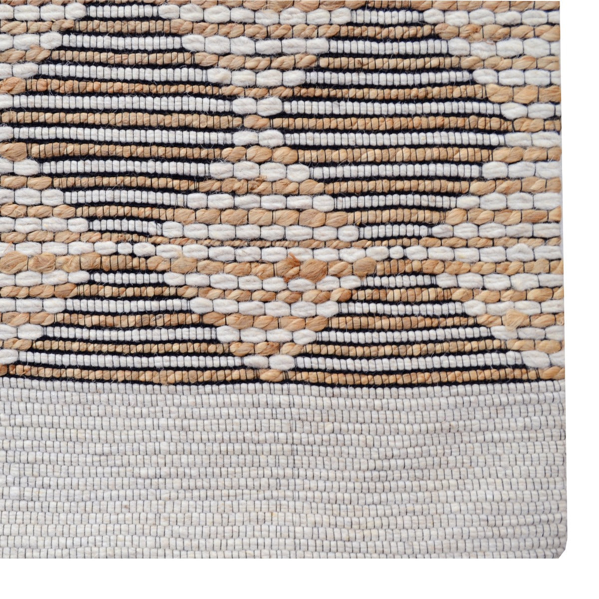 Handwoven Wool & Jute Rug-Tropica 6336-Ivory/Natural-110x160cm