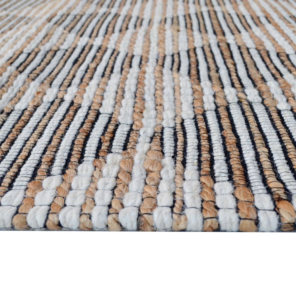 Handwoven Wool & Jute Rug-Tropica 6336-Ivory/Natural-110x160cm