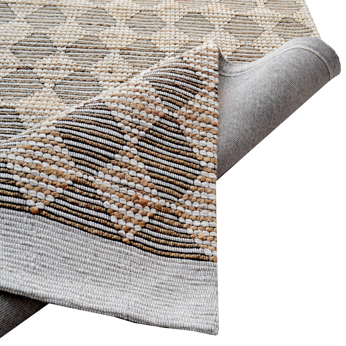 Handwoven Wool & Jute Rug-Tropica 6336-Ivory/Natural-110x160cm