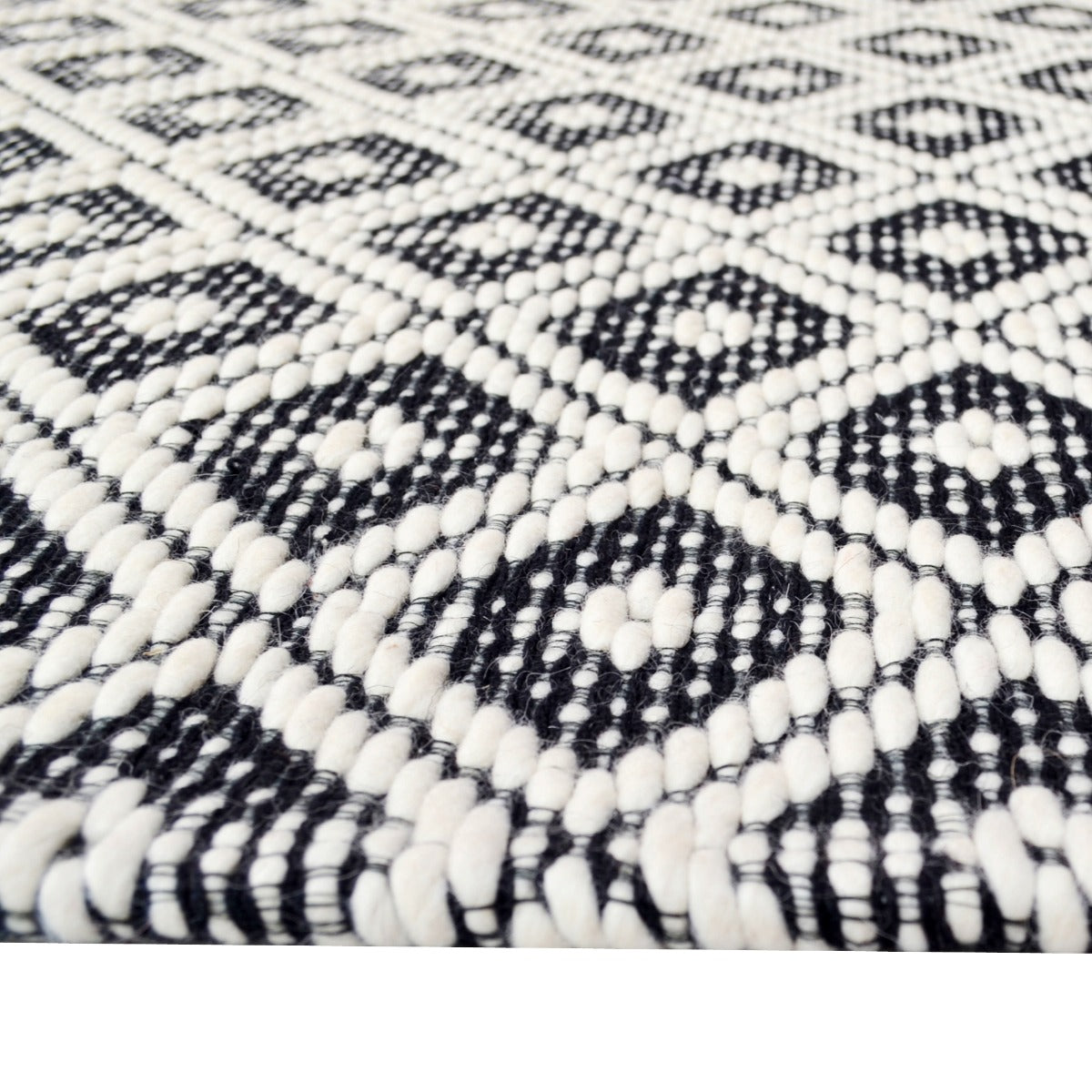Designer Vision Wool Rug-6279-Ivory-Black-110x160cm