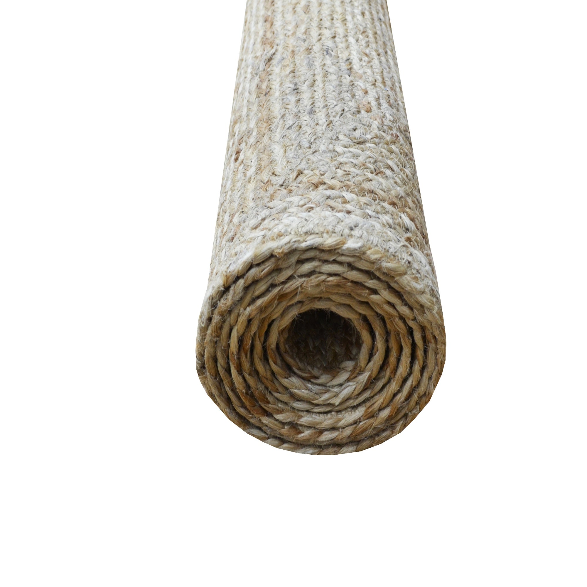 Handwoven Patchwork Jute Rug-1148-Natural-110X160cm