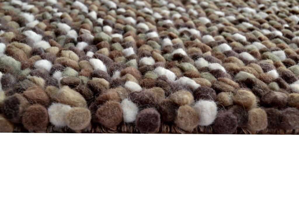 Handwoven Chunky Wool Rug - Jelly Bean - Brown - 120x170cm
