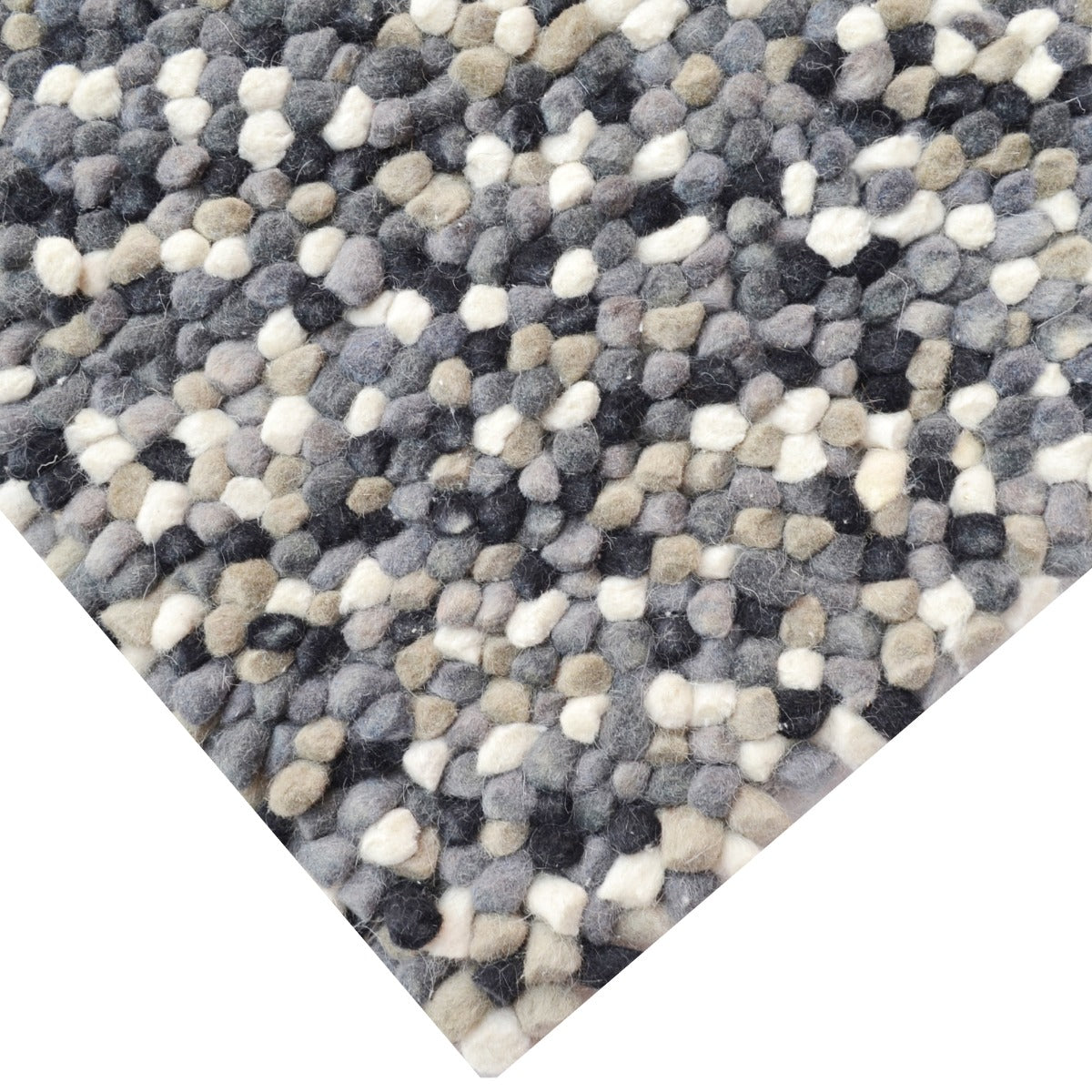 Handwoven Chunky Wool Rug - Jelly Bean - Grey - 120x170cm