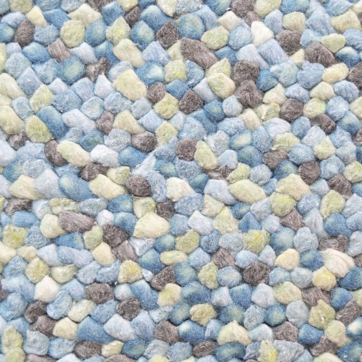 Handwoven Chunky Wool Rug - Jelly Bean - Blue - 120x170cm