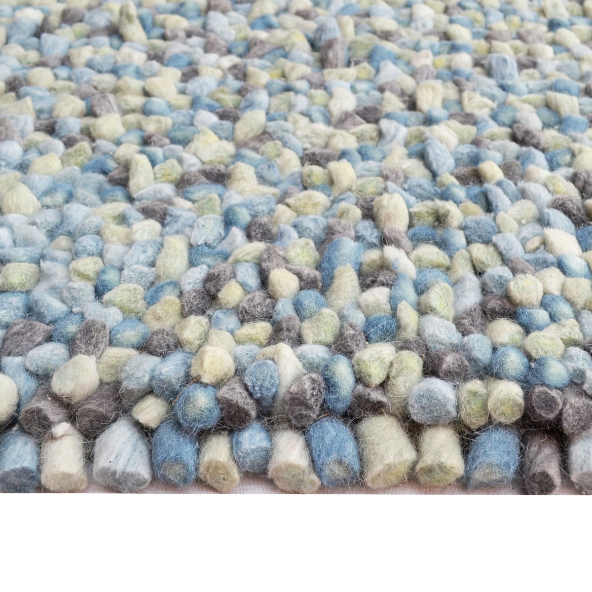 Handwoven Chunky Wool Rug - Jelly Bean - Blue - 120x170cm