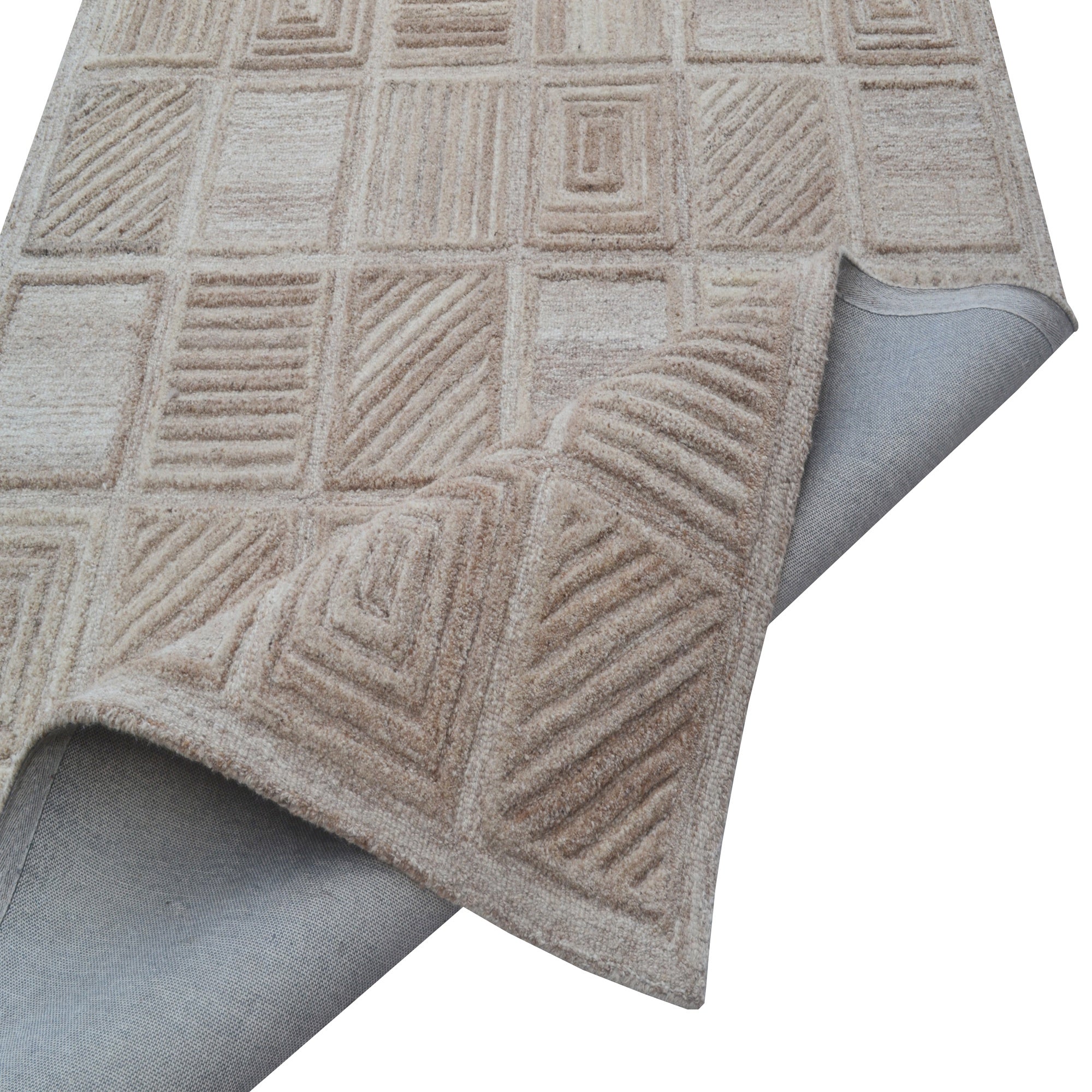 Handmade Texture Wool Rug- 6430-Natural Mix-110x160cm