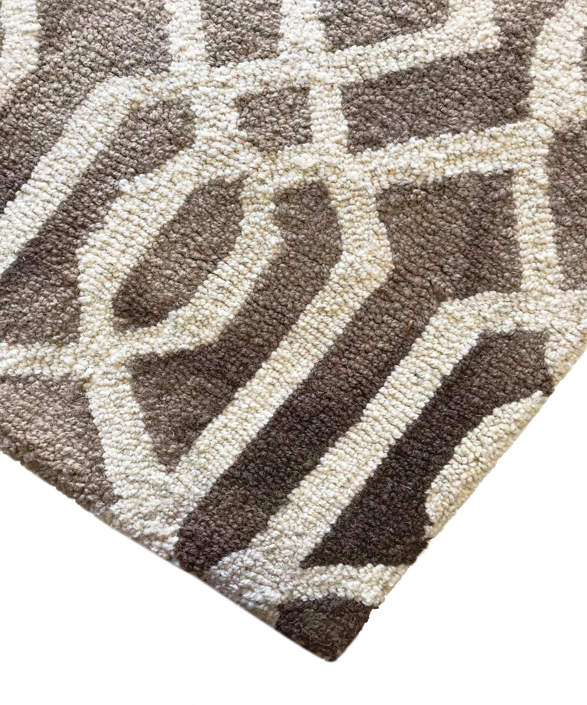 Handmade Tie-Dye Wool Rug - Maryland 1170 - Brown - 190x280cm