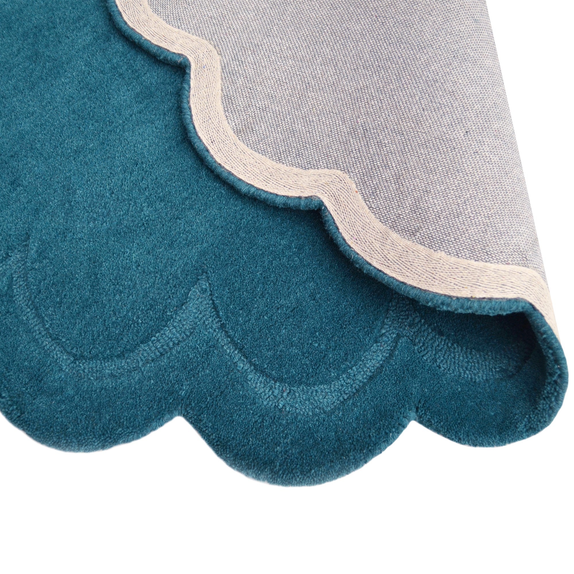 Handtufted Wool Rug-Rivoli 6447-Turquoise-160X160cm