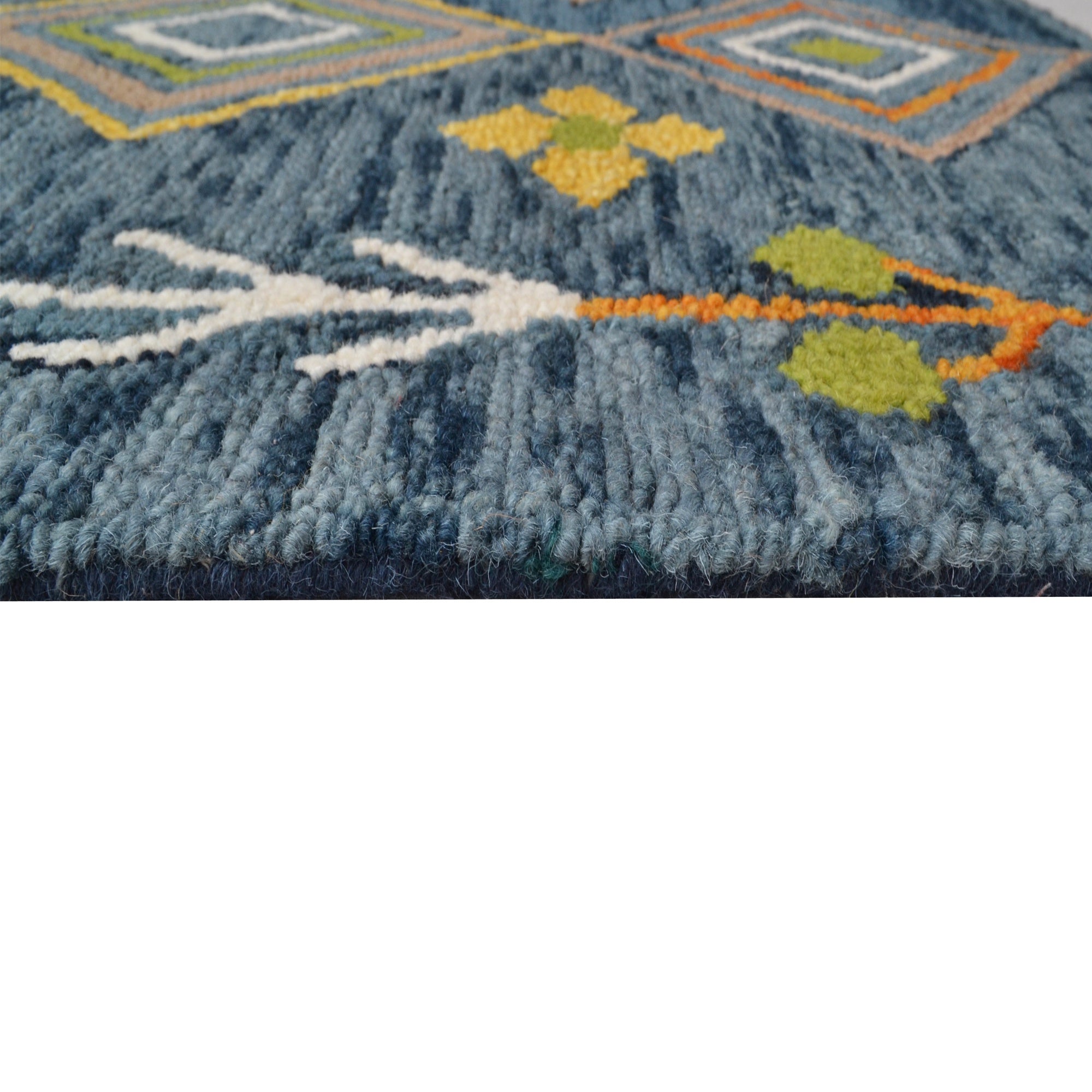 Handtufted Wool Rug-Decotex 6451-Blue/Multi-80X150cm