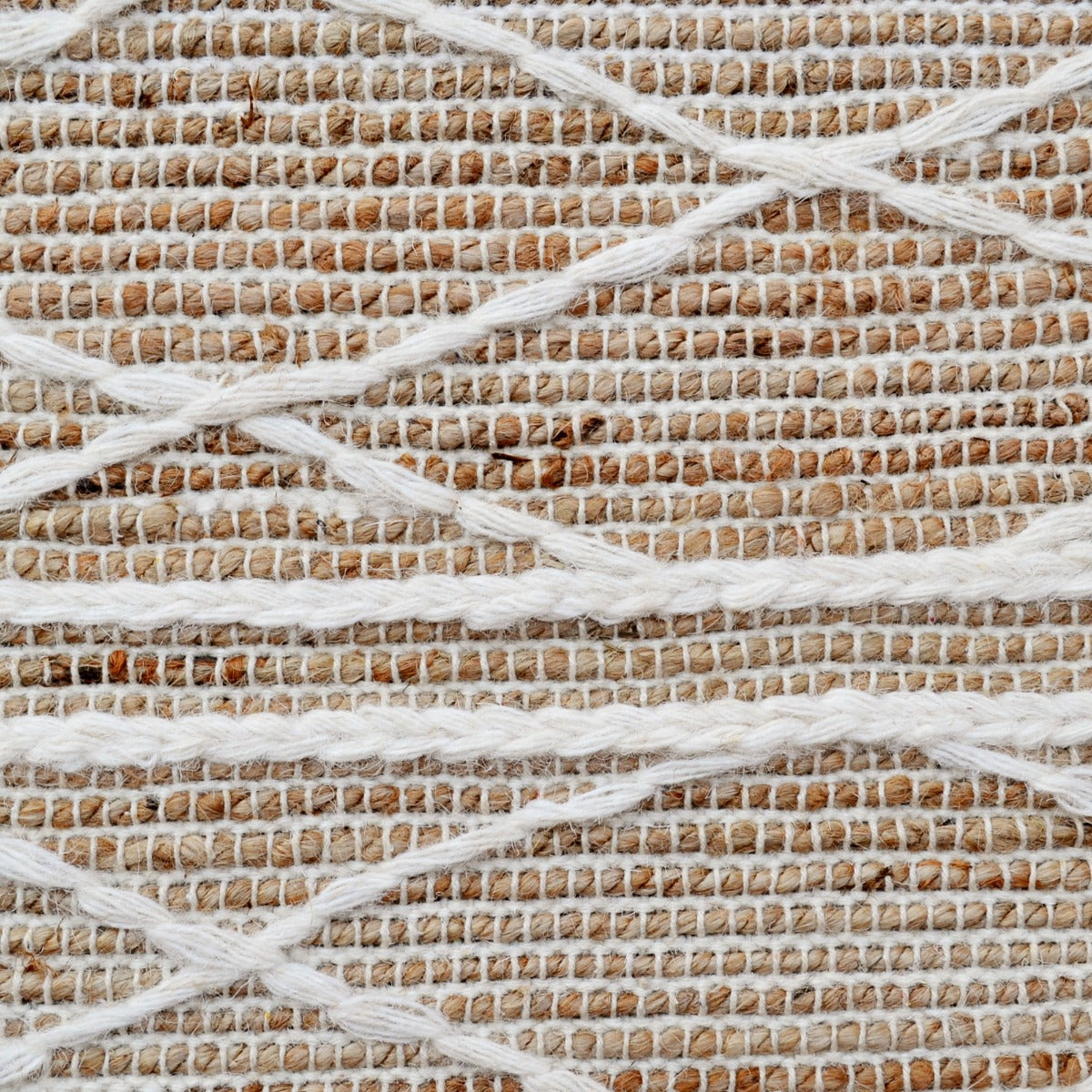 Designer Natural Jute Rug-Andes 1122-Natural/Ivory-110x160cm