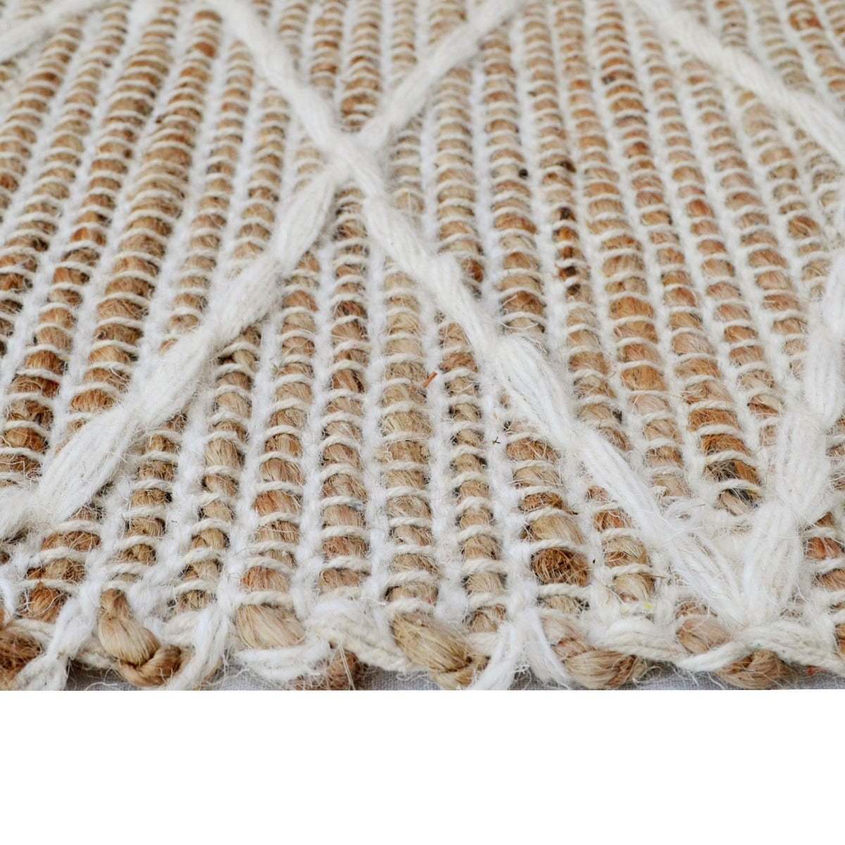 Designer Natural Jute Rug-Andes 1122-Natural/Ivory-110x160cm
