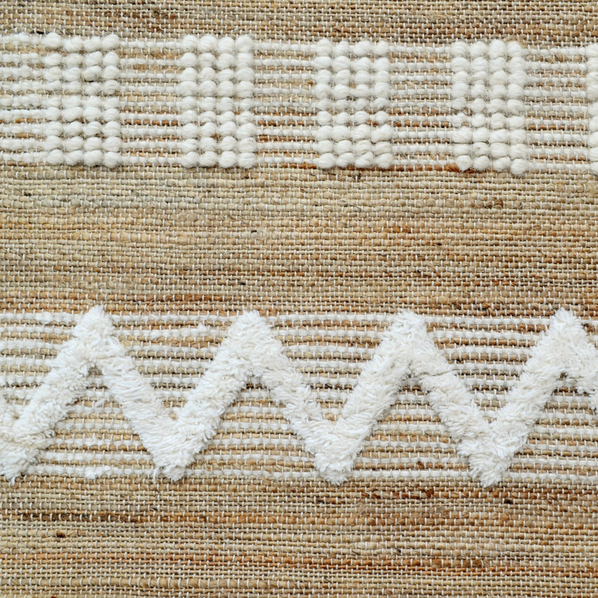 Designer Natural Jute Rug-Andes 1123-Natural/Ivory-110x160cm