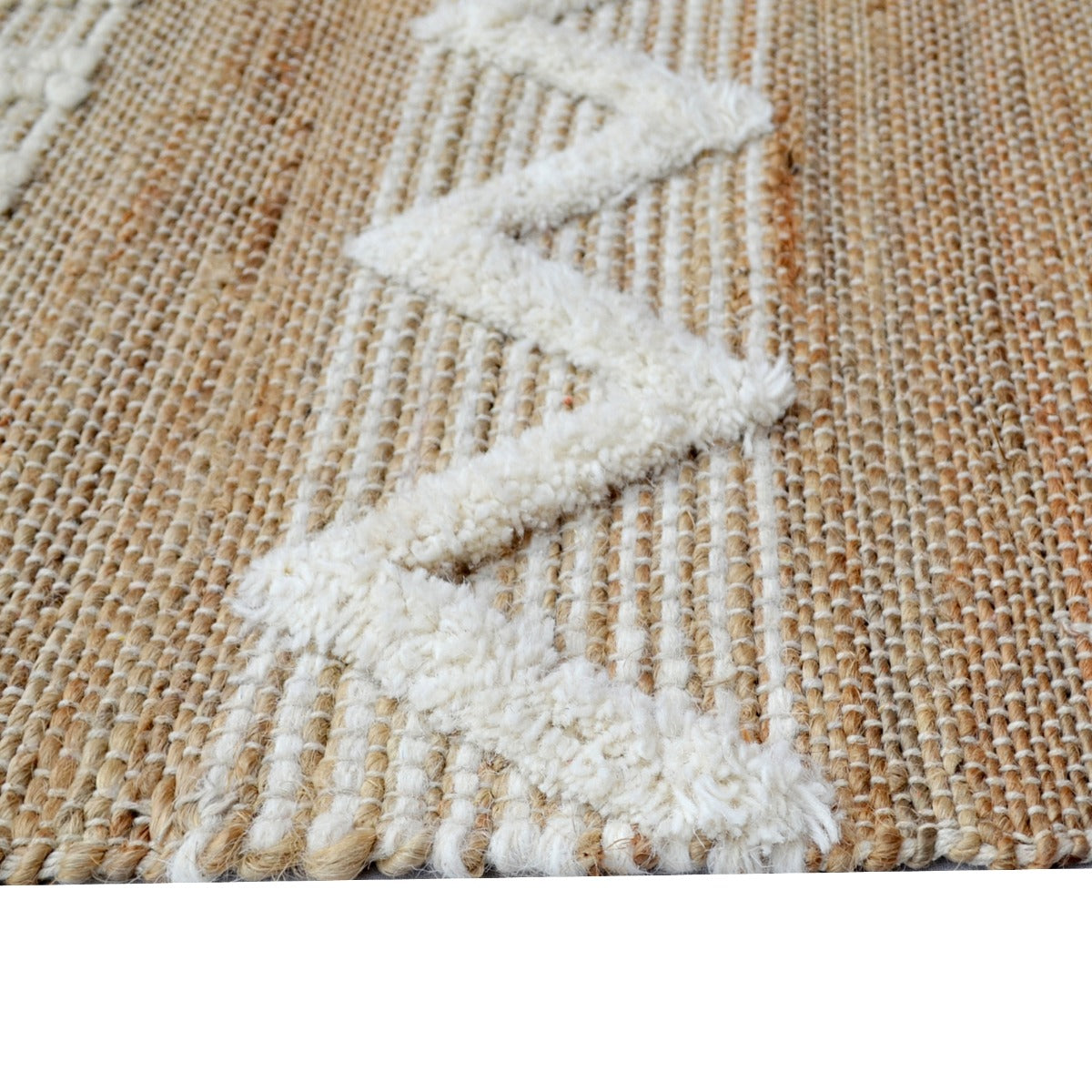 Designer Natural Jute Rug-Andes 1123-Natural/Ivory-110x160cm