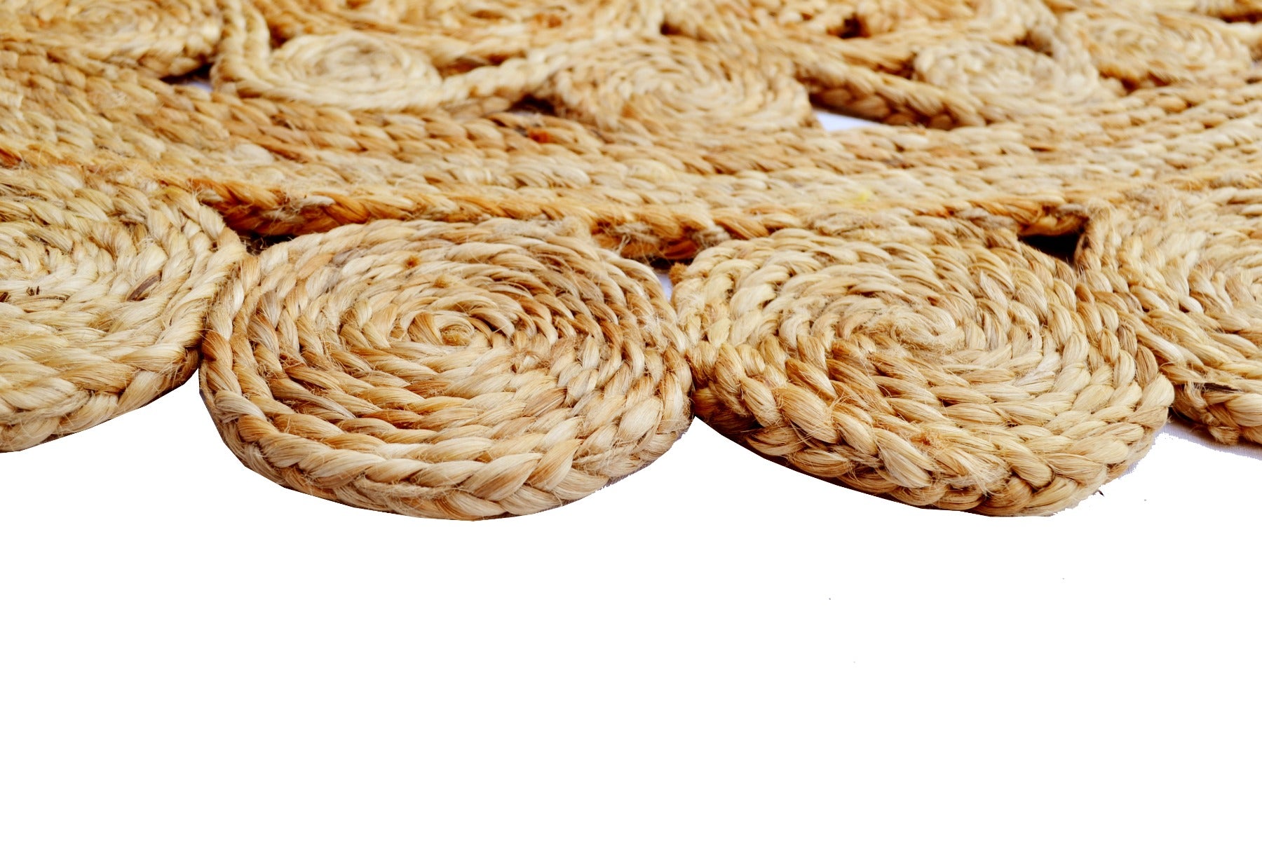 Handwoven Baiju Natural Jute Rug - 1088 - Natural - 120x120cm