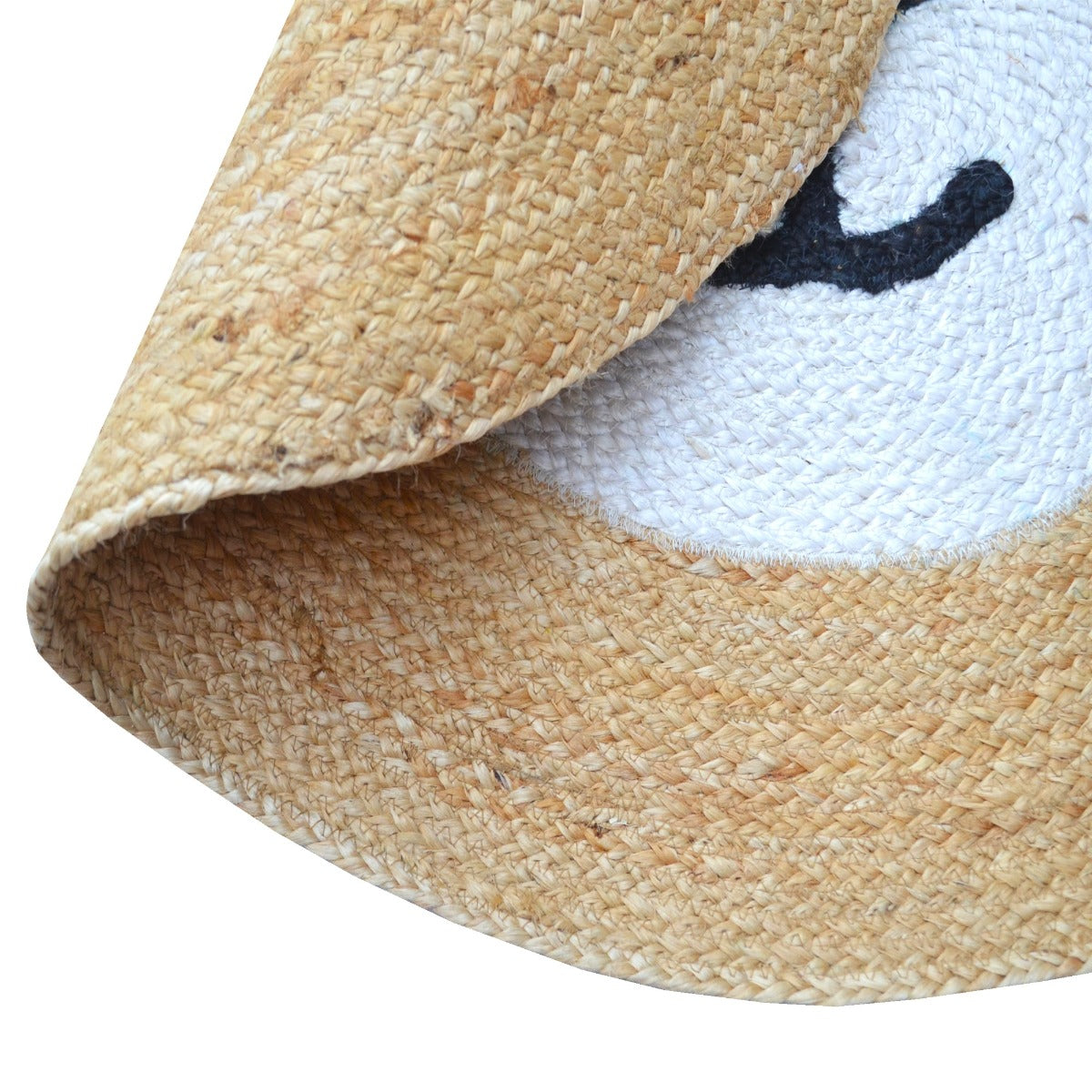 Handmade Kids Jute Round Rug-Baba Bear 1143-Natural-100x100cm