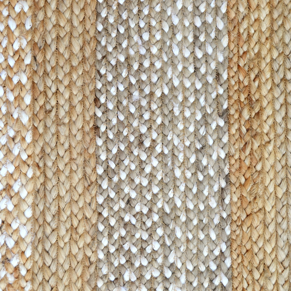 Handwoven Natural Jute Rug-Border 1125-Natural Ivory-110x160cm
