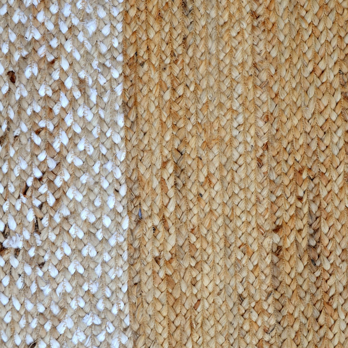Handwoven Natural Jute Rug-Border 1128-Natural Ivory-110x160cm