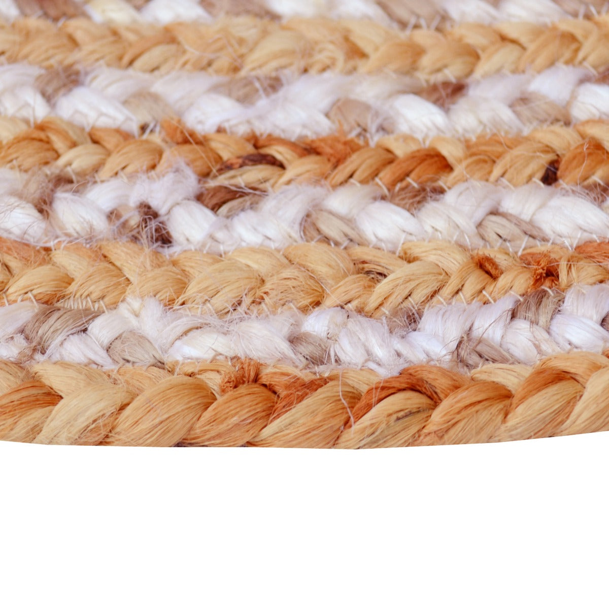 Hand Woven Natural Jute Rug- Chakra 1124-Natural/Ivory-120x120cm