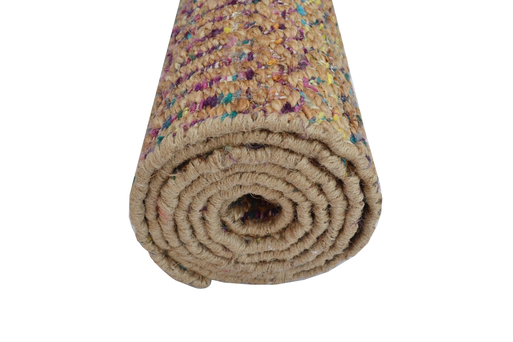 Handwoven Chunari Natural Jute Rug - 1092 - Natural/Multi - 60X90cm