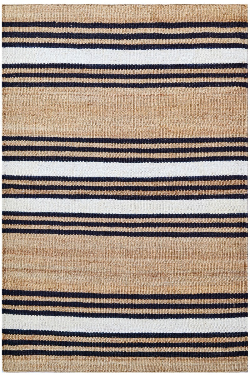 Africo Natural Jute Rug - 1090 - Natural/Black - 80X150cm