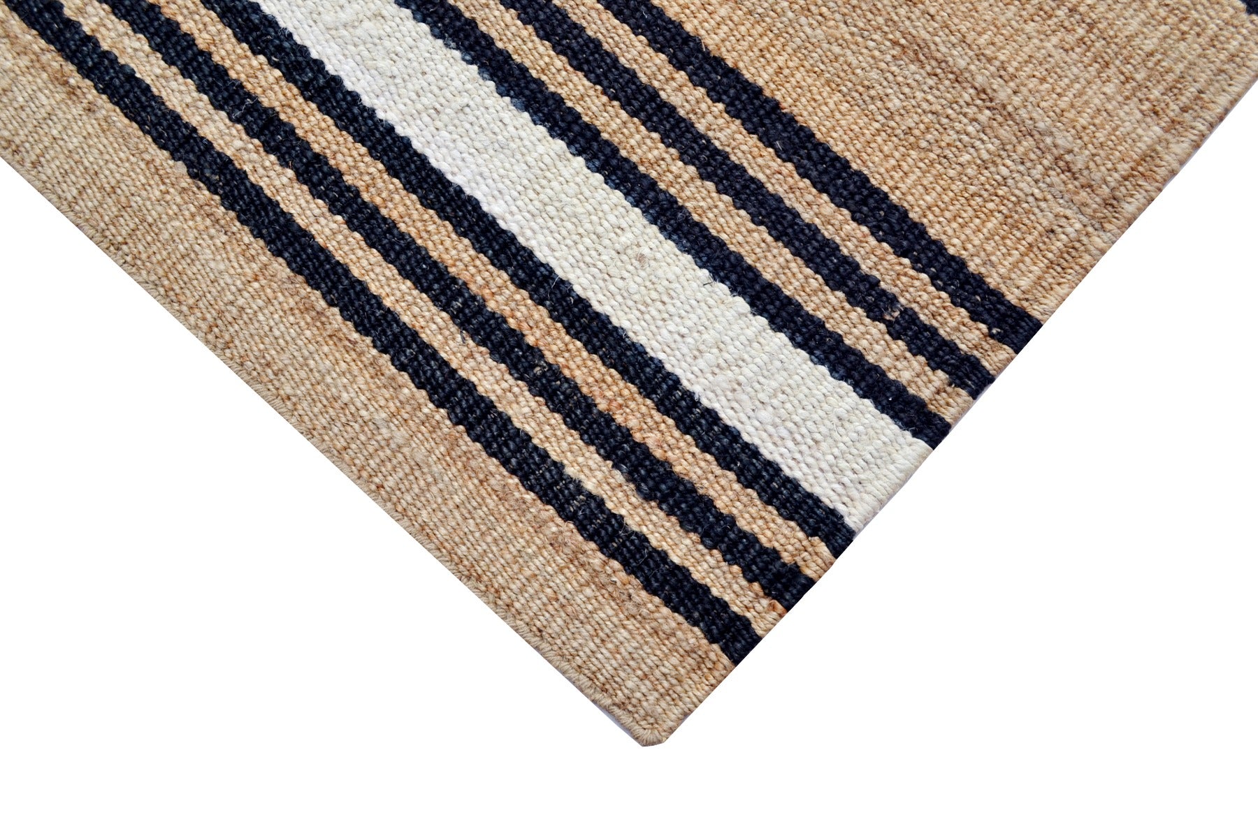 Africo Natural Jute Rug - 1090 - Natural/Black - 80X150cm
