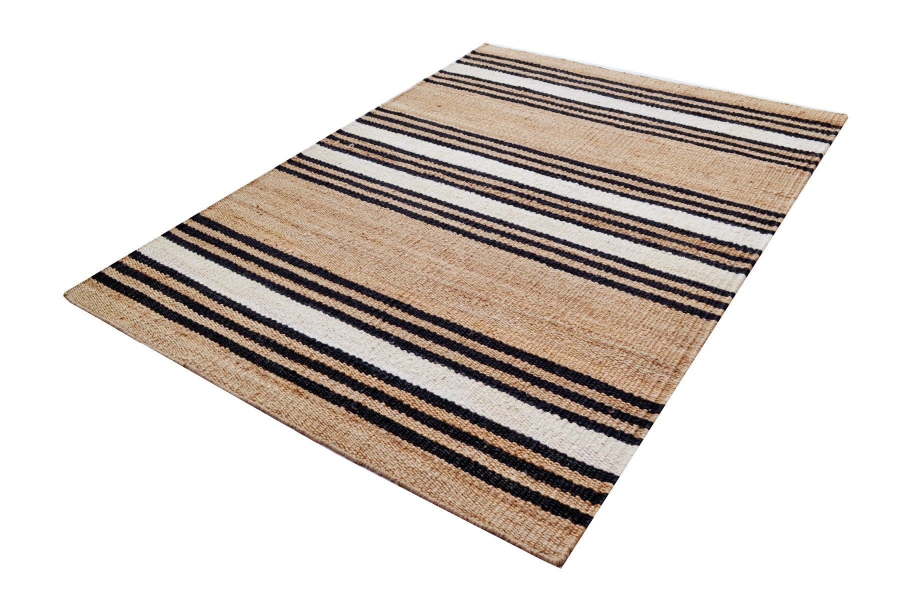 Africo Natural Jute Rug - 1090 - Natural/Black - 80X150cm