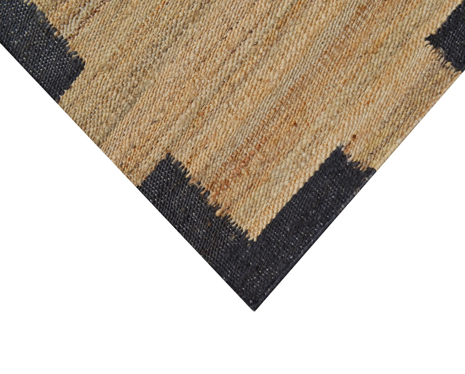 Handwoven Natural Jute Rug - Dash 1099 - Natural/Black - 110x160cm