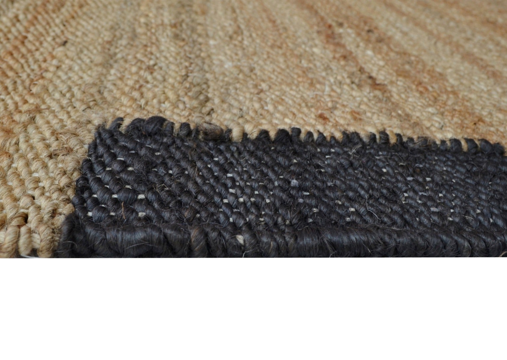 Handwoven Natural Jute Rug - Dash 1099 - Natural/Black - 110x160cm