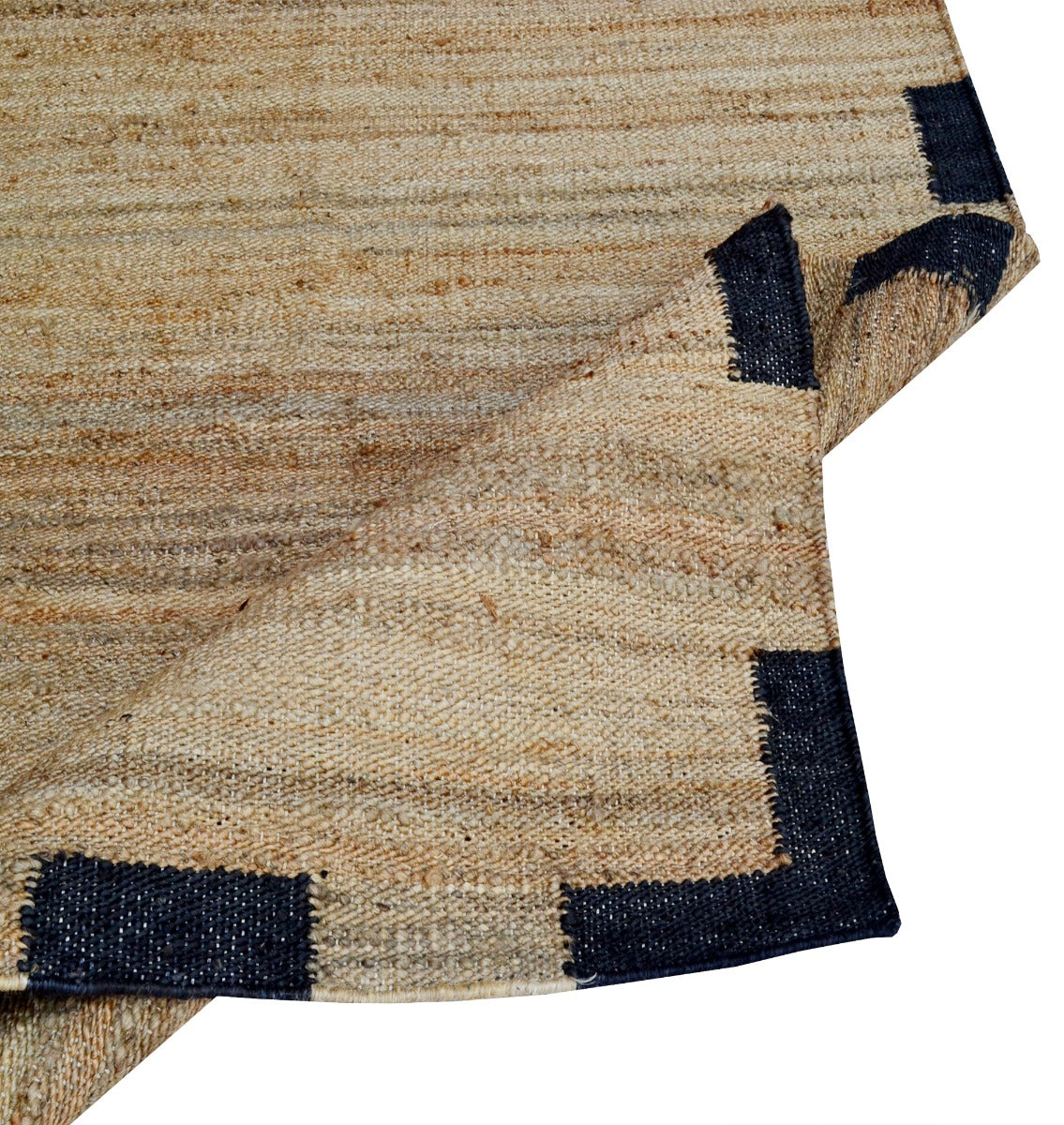 Handwoven Natural Jute Rug - Dash 1099 - Natural/Black - 110x160cm
