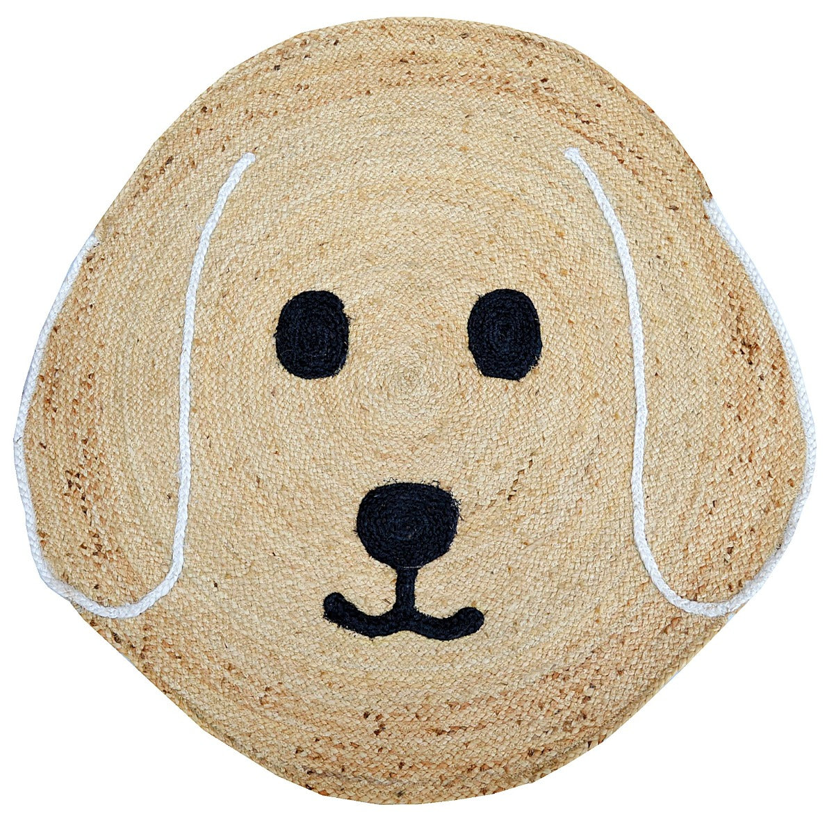 Handmade Kids Jute Rug-Duffy 1141-Natural-100x100cm