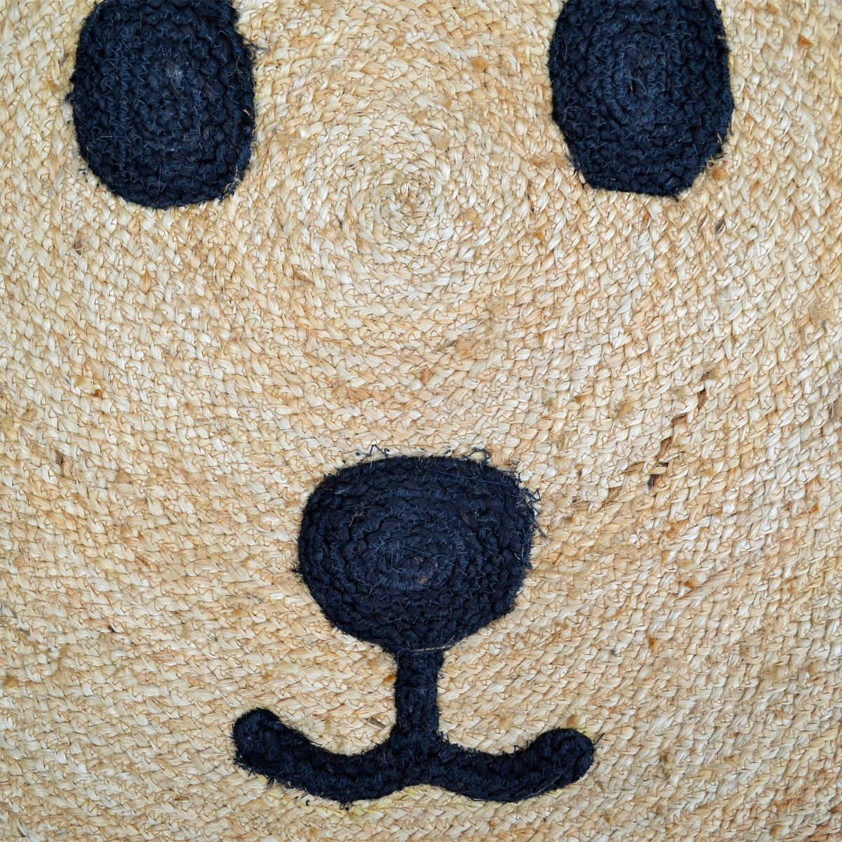 Handmade Kids Jute Rug-Duffy 1141-Natural-100x100cm