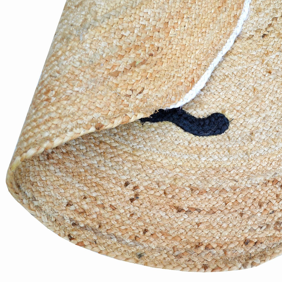 Handmade Kids Jute Rug-Duffy 1141-Natural-100x100cm