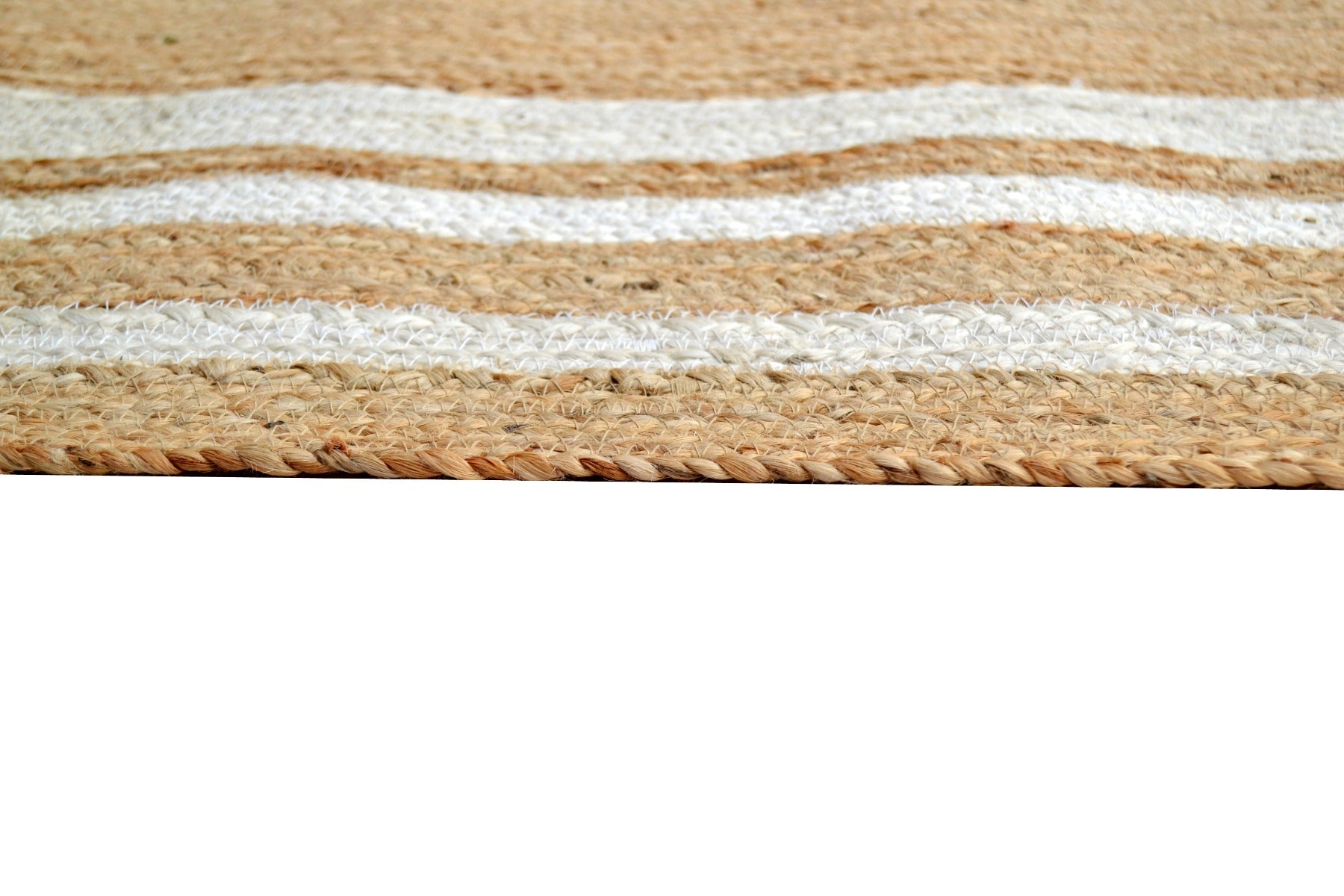 Handwoven Natural Jute Rug - Mauji 1089 - Natural/Ivory - 110X160cm
