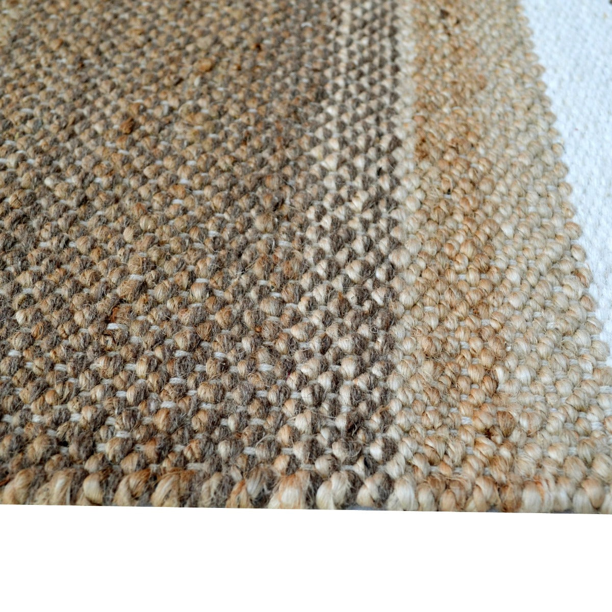 Striped Natural Wool & Jute Rug-Goa 1120-110x160cm