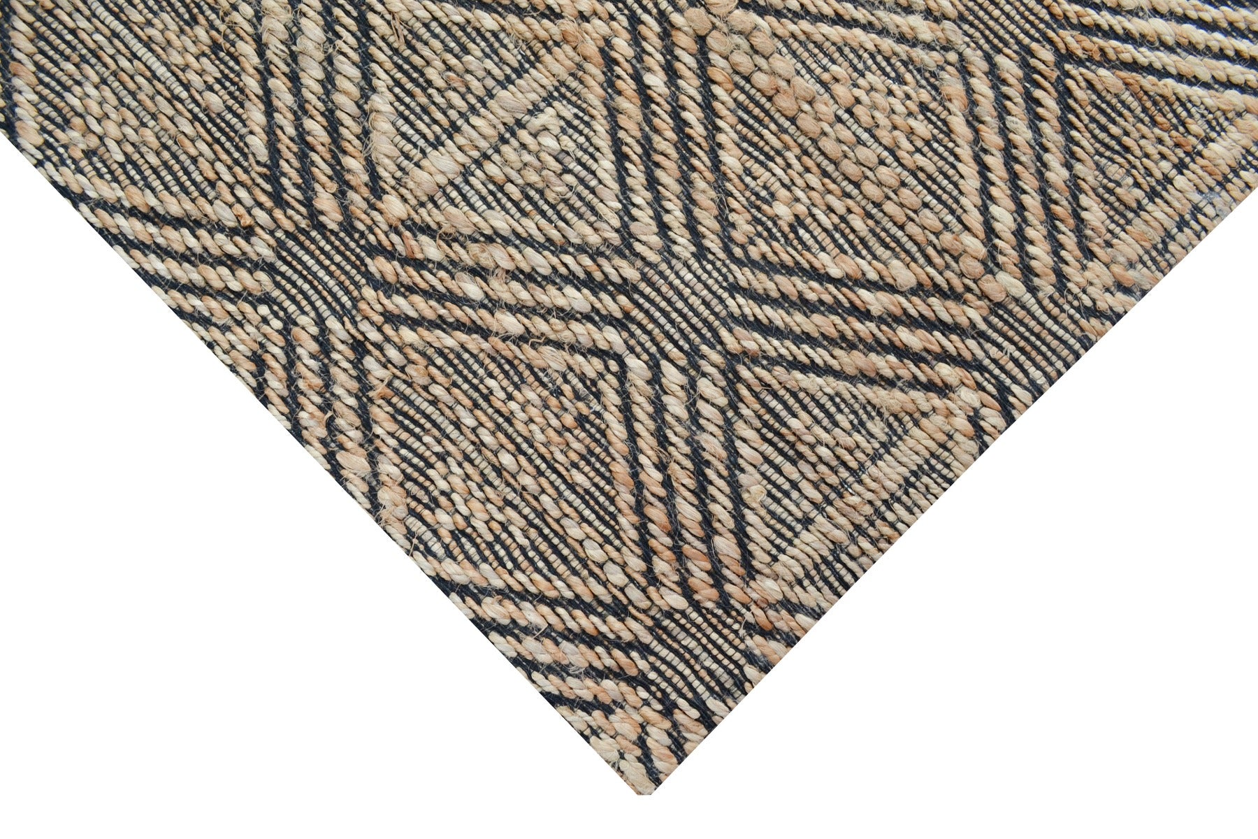 Inca Handwoven Tribal Jute Rug - 1094 - Natural/Black - 110X160cm