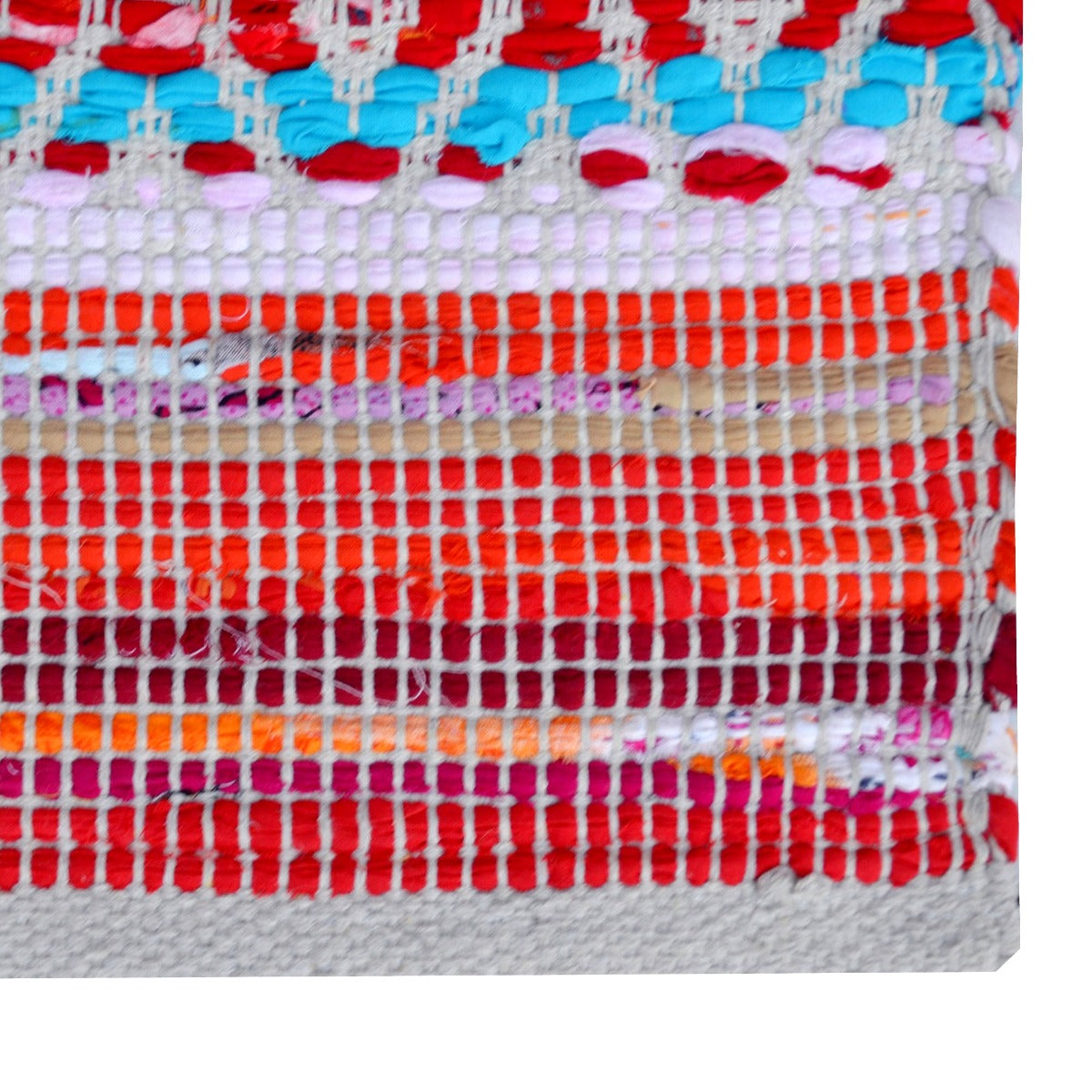 Handwoven Tribal Cotton Chindi Rug-Jamaica1101-Multi-80x150cm