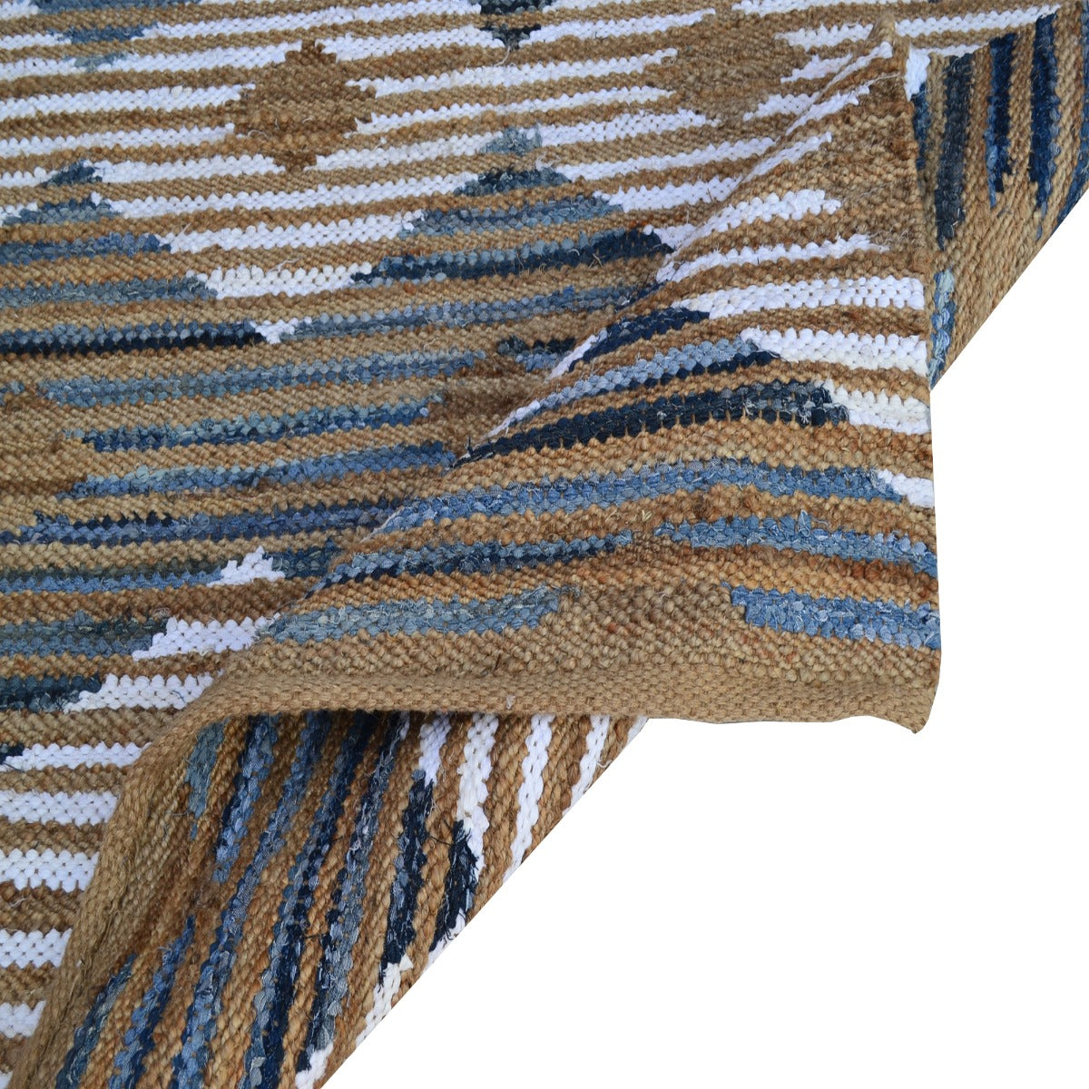 Eco-friendly Natural Jute Rug-Jamaica 1103-Denim-110x160cm