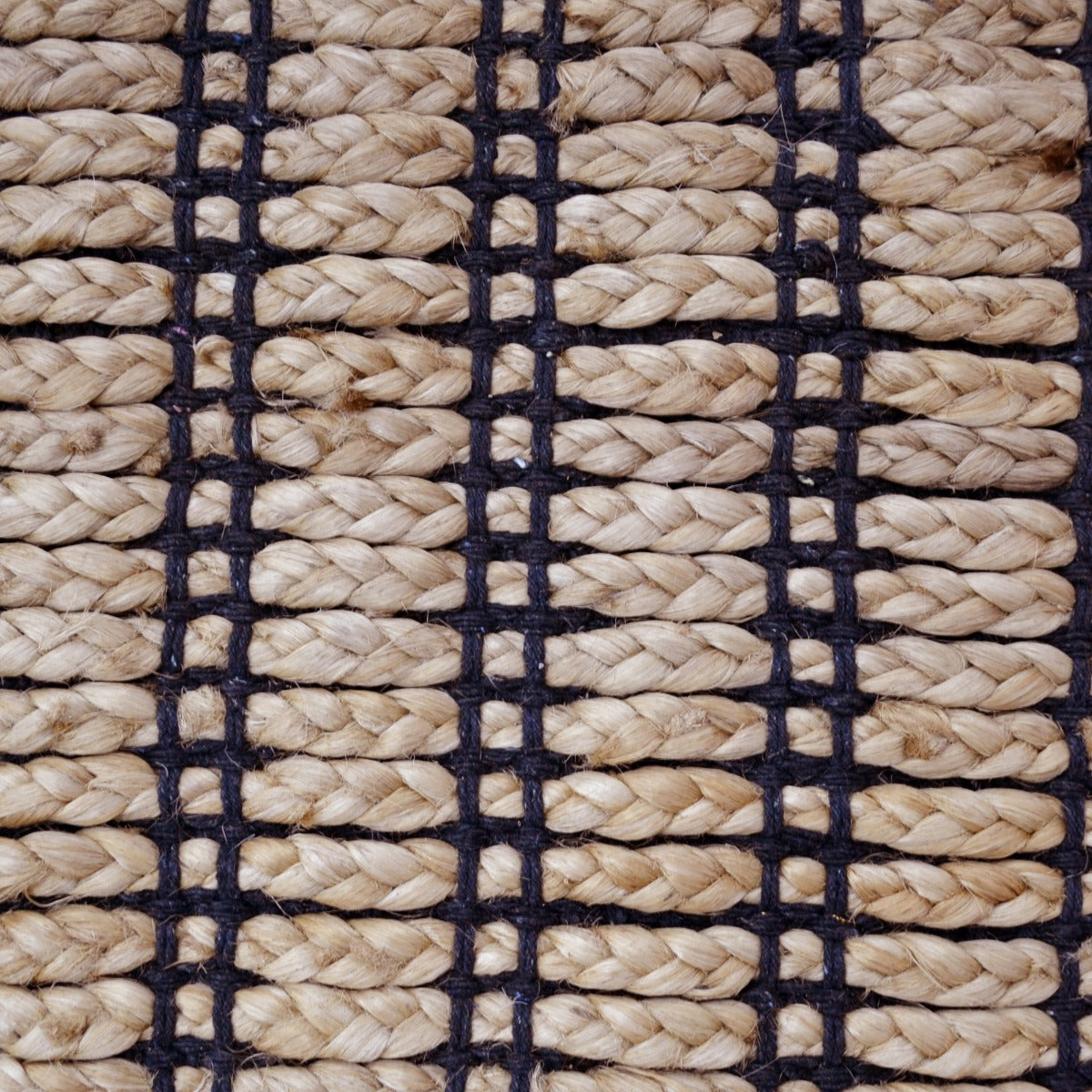 Eco-Friendly Jute Rug-Kochi 1129-Natural/Black-110x160cm