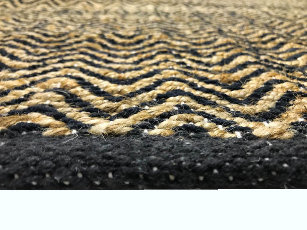 Eco-friendly Jute Rug-1011-Natural/Black-160x230
