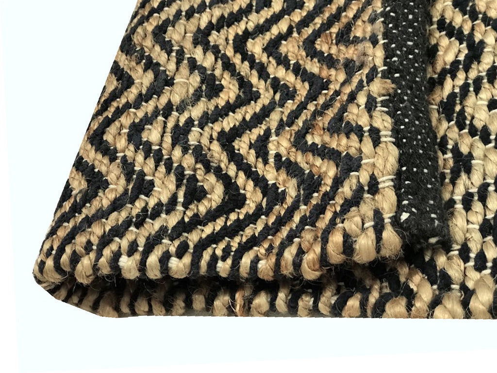 Eco-friendly Jute Rug-1011-Natural/Black-160x230