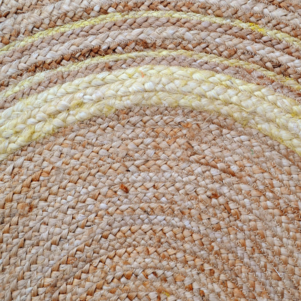 Tribal Round Jute Rug-Ripple 1108-Natural/Ivory-100x100cm