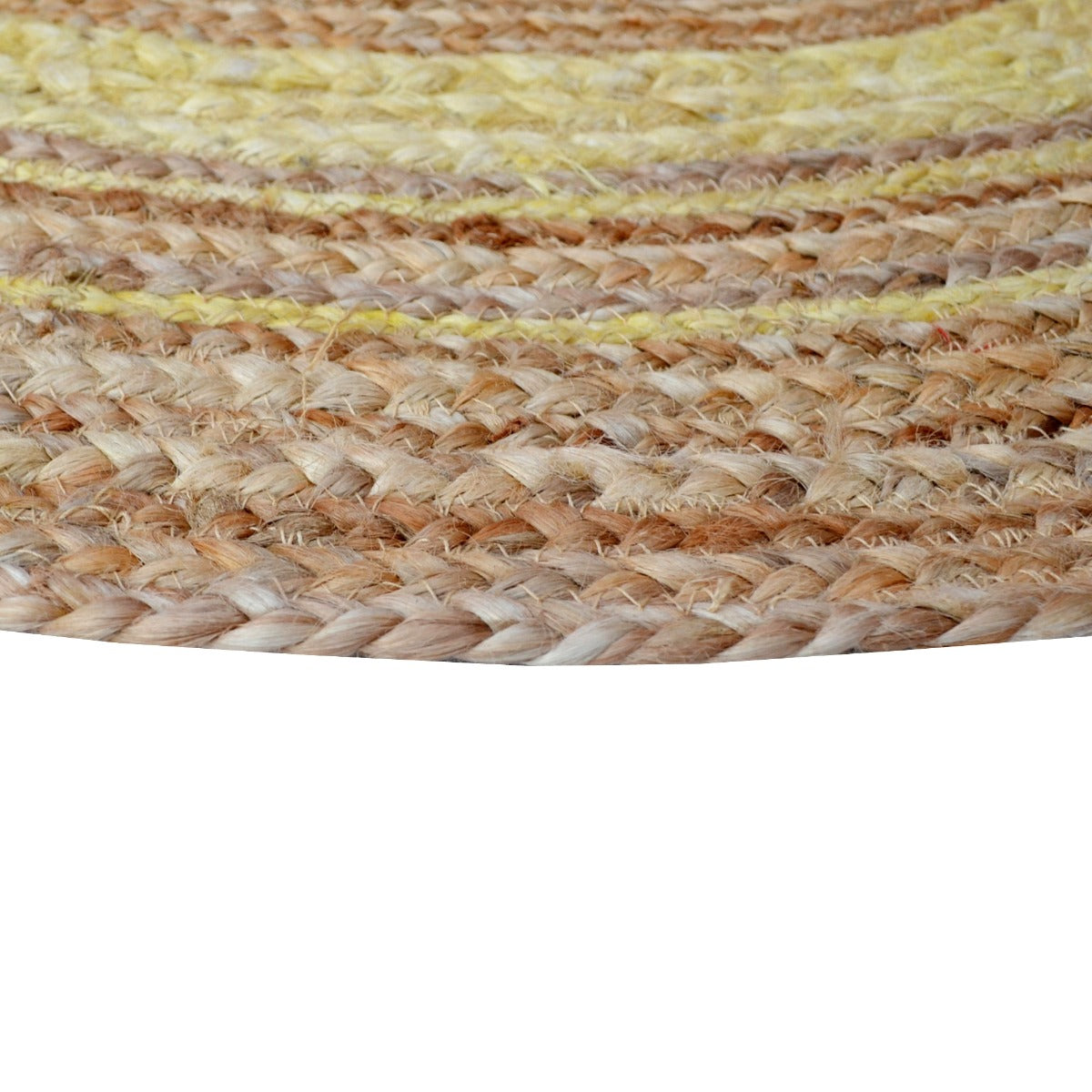 Tribal Round Jute Rug-Ripple 1108-Natural/Ivory-100x100cm