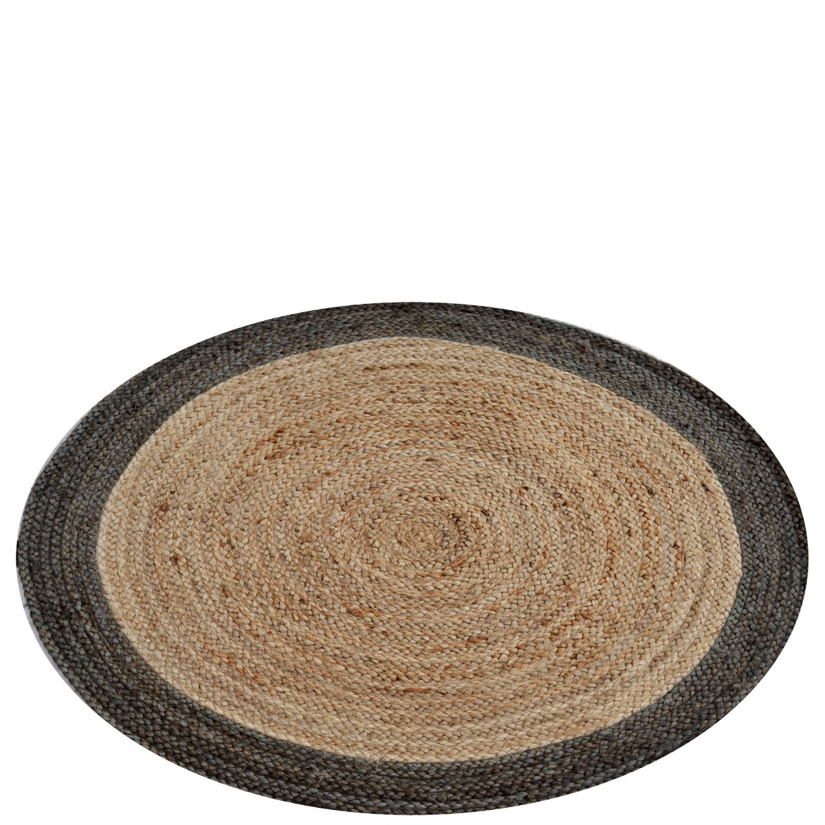 Tribal Round Jute Rug-Ripple 1107-Natural/Turquoise-100x100cm
