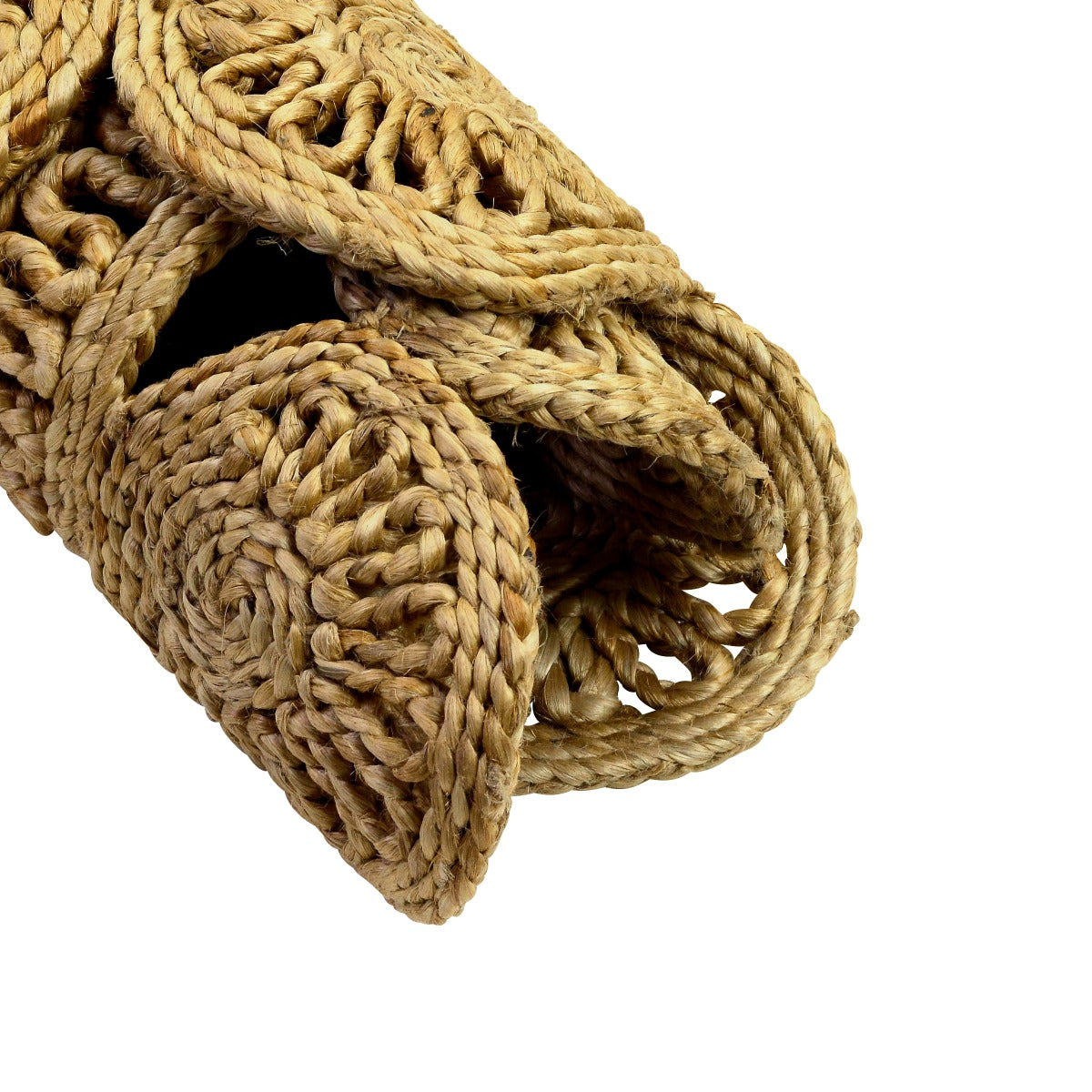 Handwoven Floral Jute Rug - 1039 - Natural - 120x120