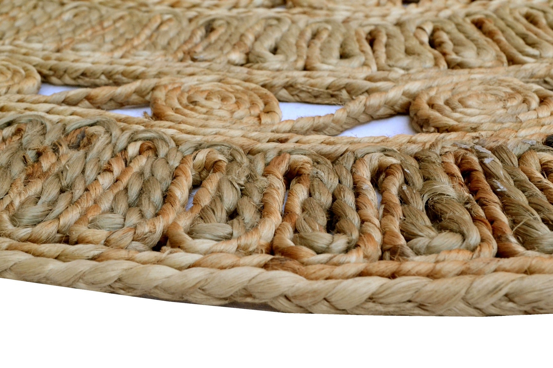 Tribal Round Jute Rug - 1049 - Natural - 120x120cm
