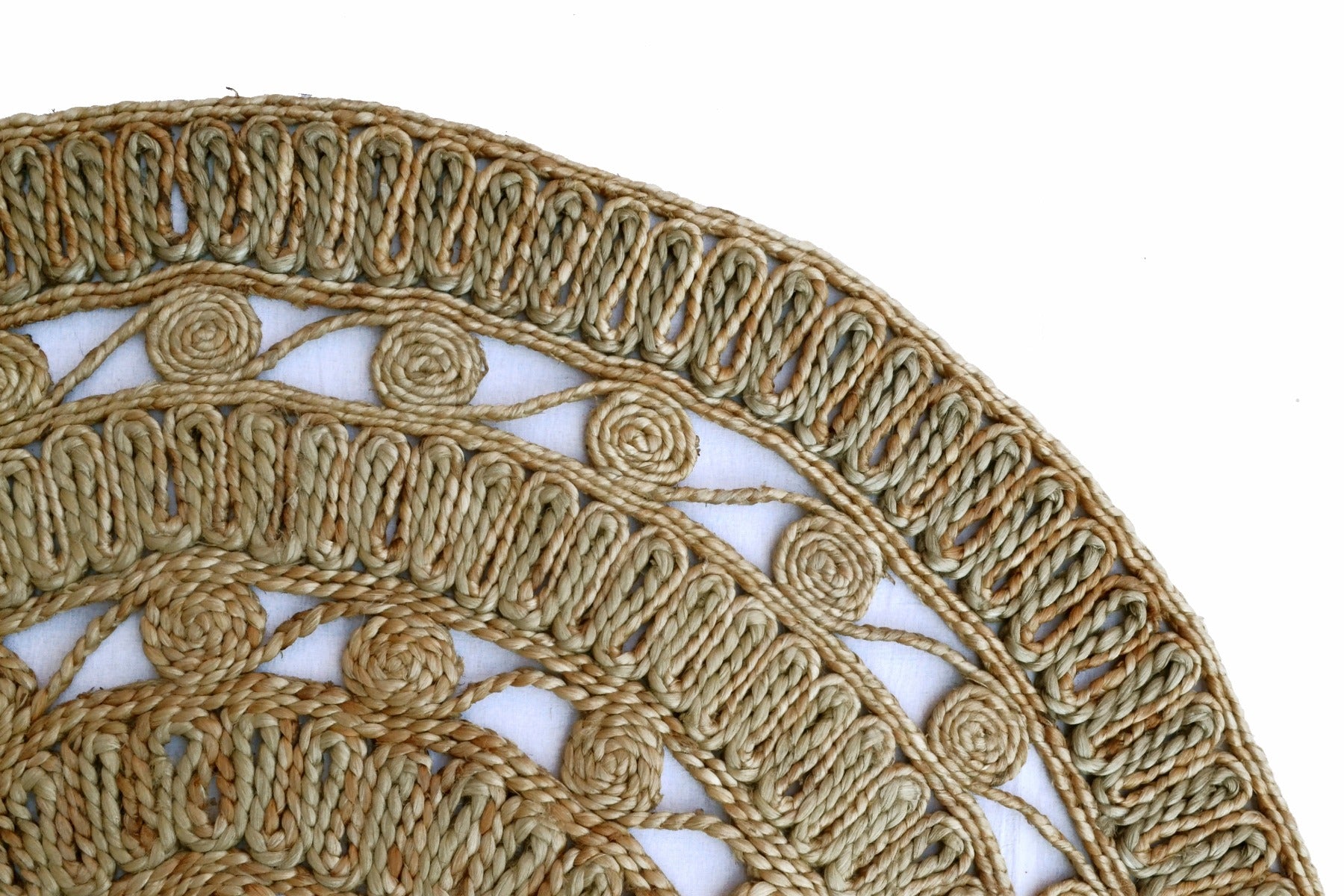Tribal Round Jute Rug - 1049 - Natural - 120x120cm